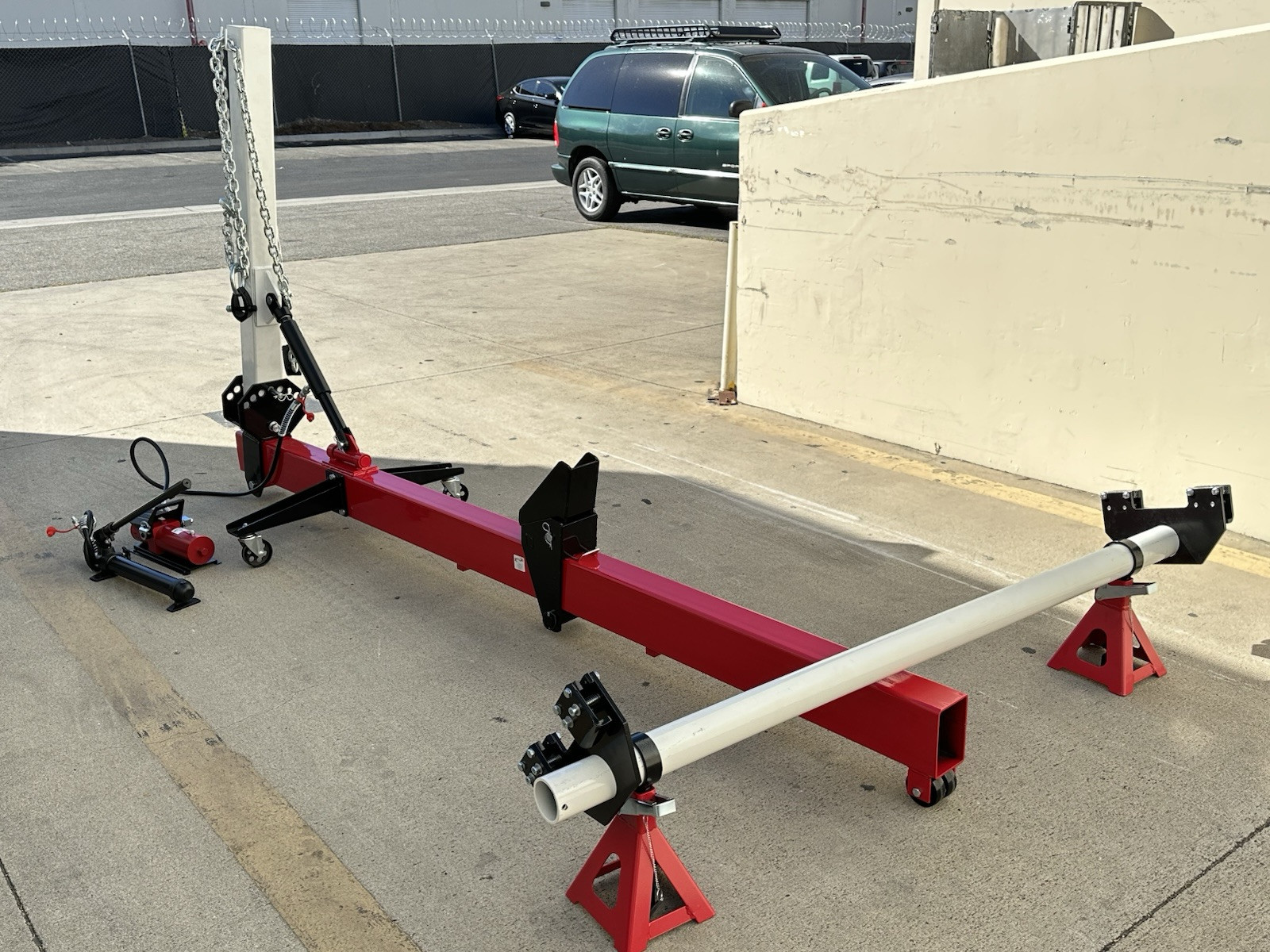 10 ton Auto Body Frame Machine Puller Straightener w/ Air Hydraulic Pump