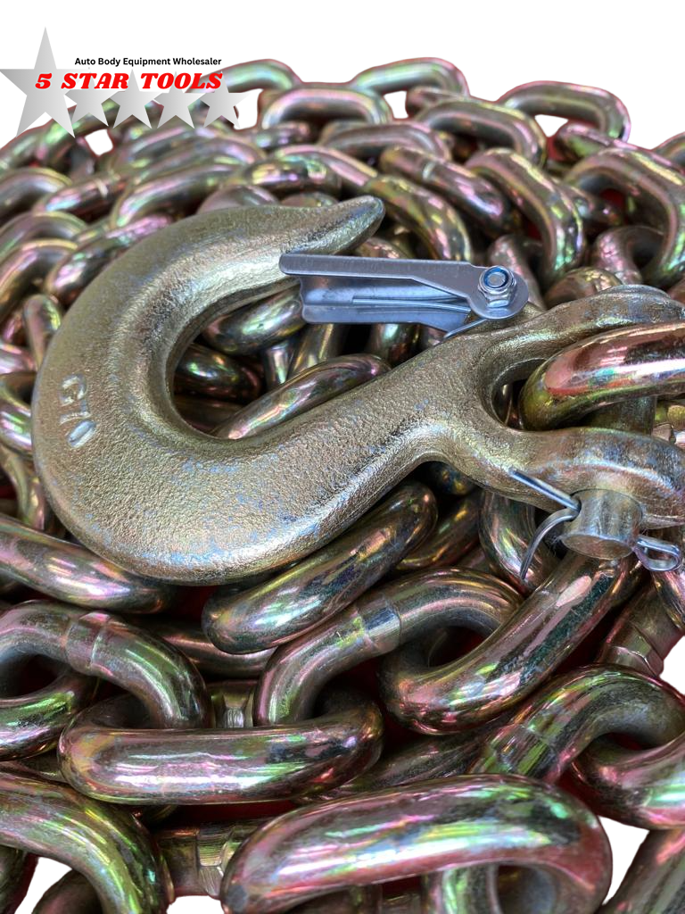 SET#31 AUTO BODY FRAME MACHINE RACK PULL CHAIN 11 FEET LONG SLIP HOOK HEAVY DUTY
