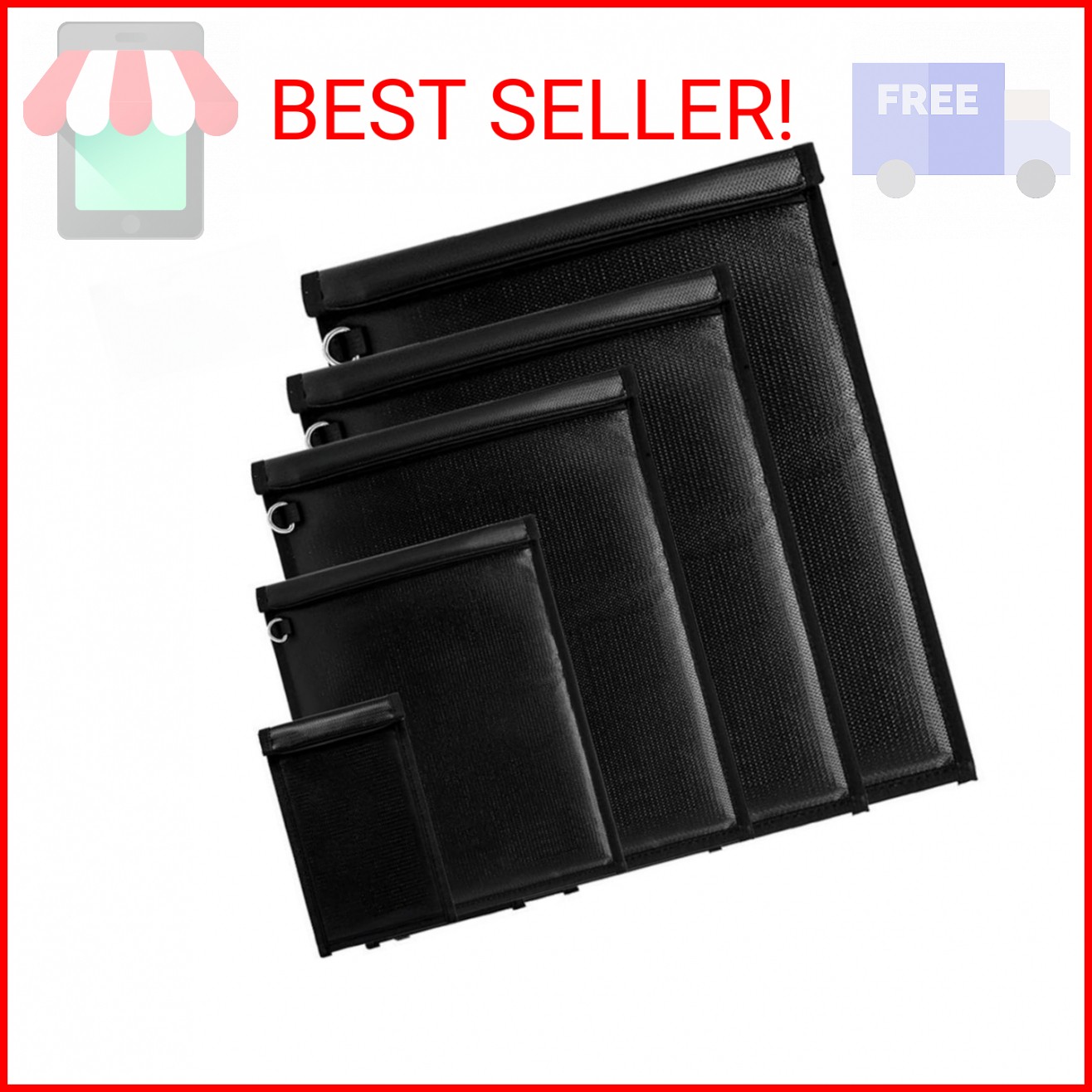5 Pack Faraday Bags Emp Proof, Extra Large Faraday Bag Included, Suitable for Ph