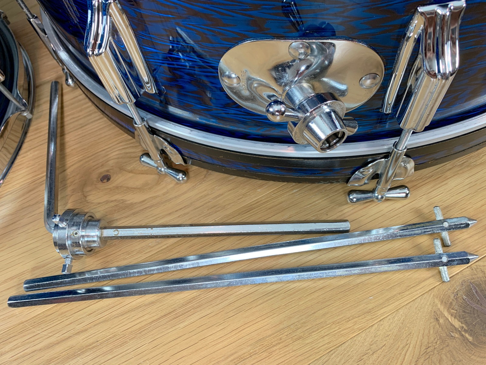 ROGERS Cleveland Buddy Rich Holiday Drum Set Blue Onyx Wood Dyna Canister Throne