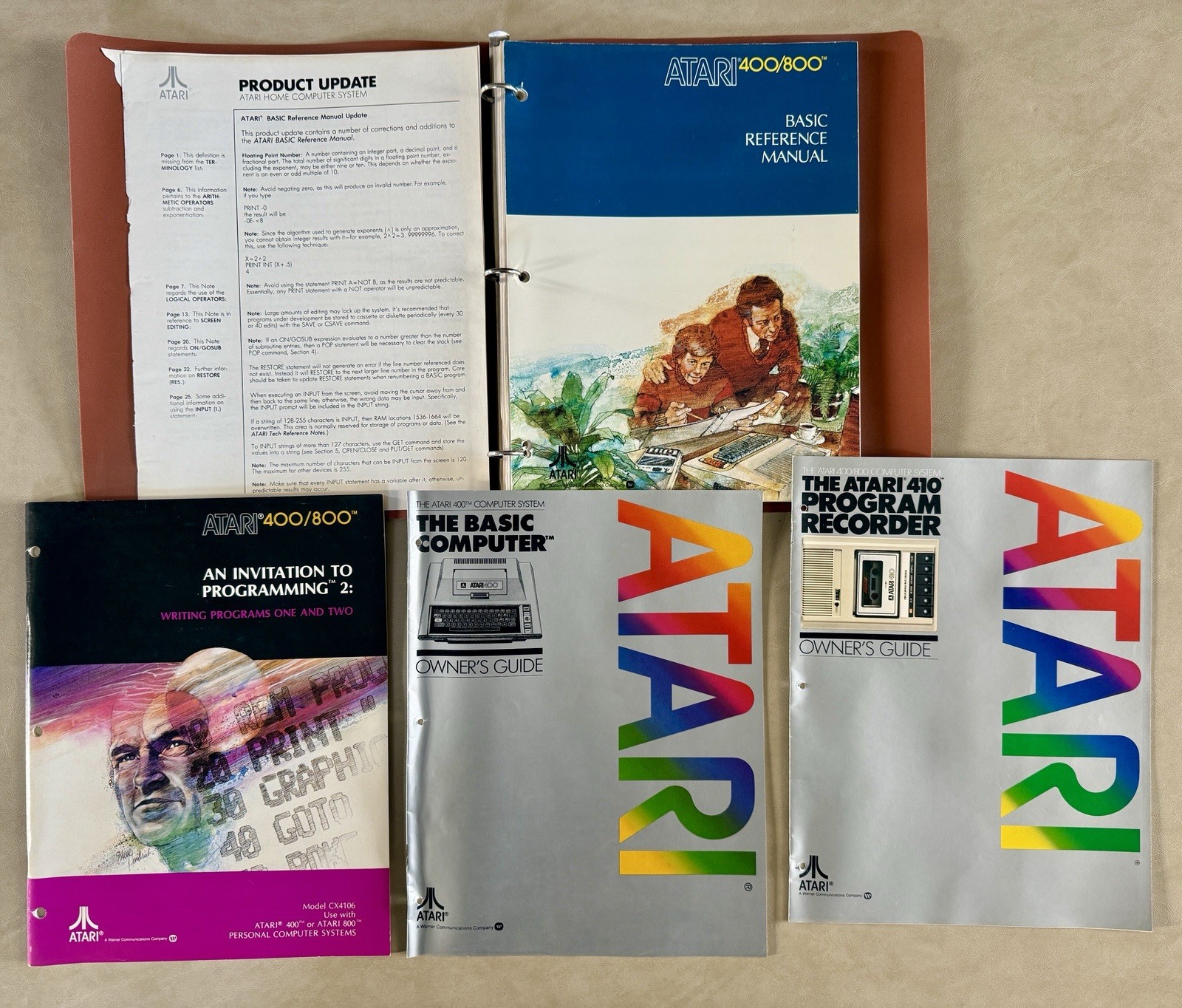 Atari 400/800 Invitation to Programming 2 Basic Computer Reference Manual Binder