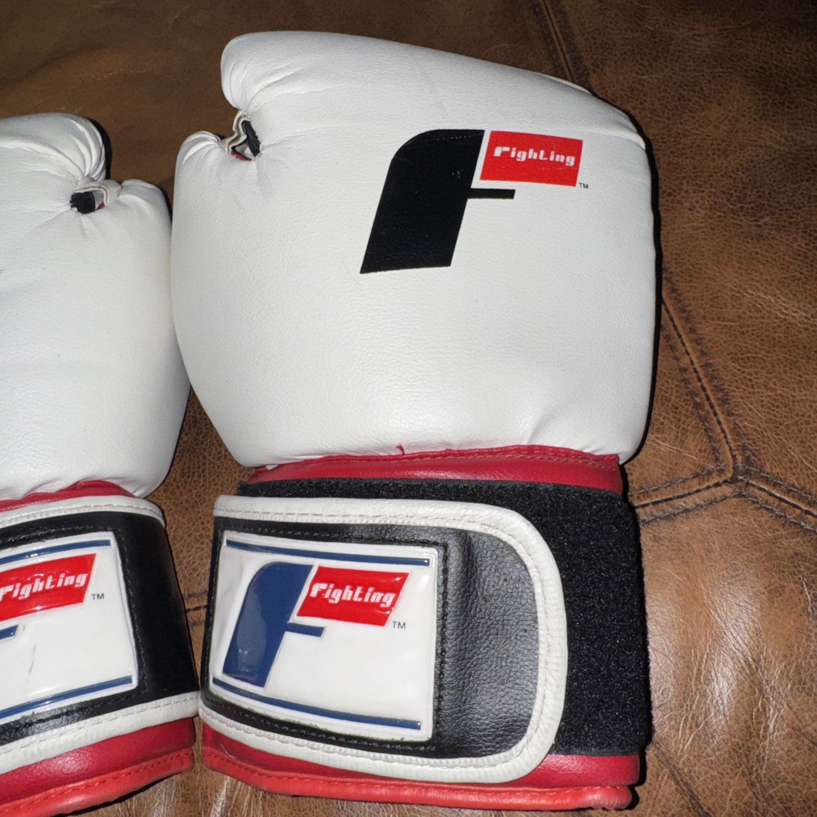 Fighting Force Boxing Gloves White Navy Red 12oz