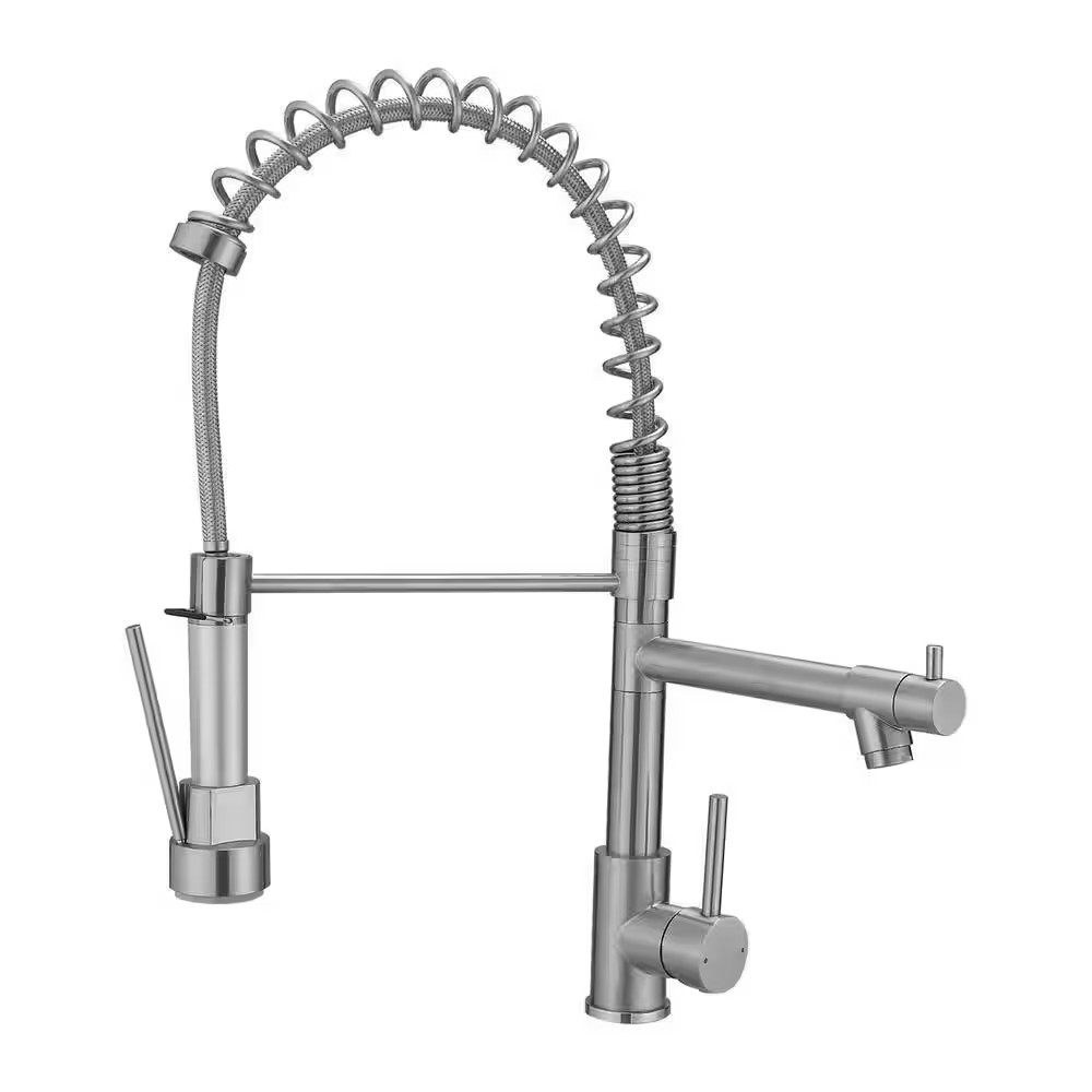 Single Handle Pull down Sprayer Kitchen Faucet with Advanced Spray Stainless Ste