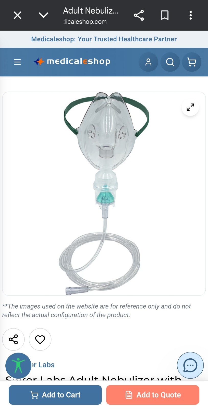Pediatric Aerosol Mask 1/Pc with 6cc Cup 7' Standard Tube Connector Replacement