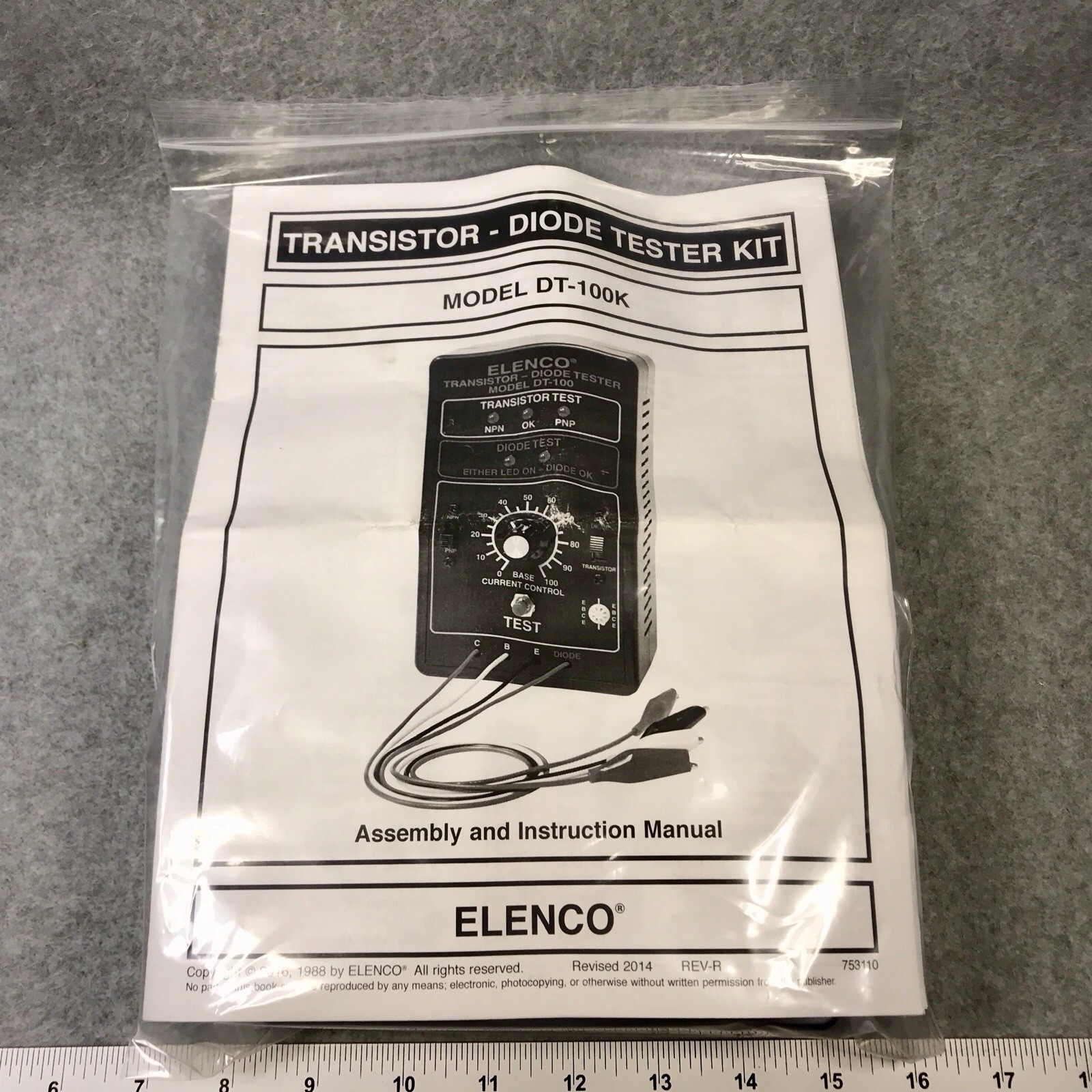 Elenco Transistor Diode Tester Kit Model DT-100K Unassembled Precise Project Kit