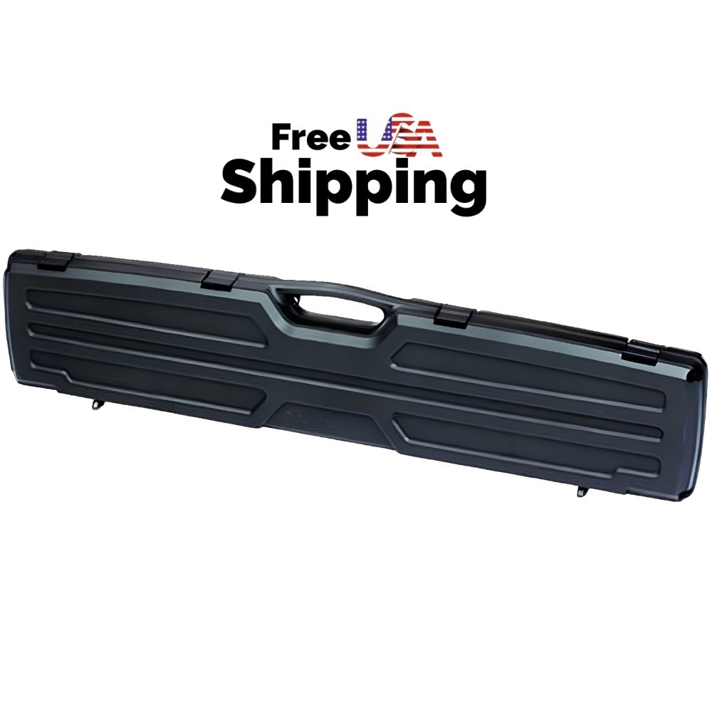 48in Hard Plastic Rifle Case Scoped HD Foam Padlock TSA Airline Approved Black