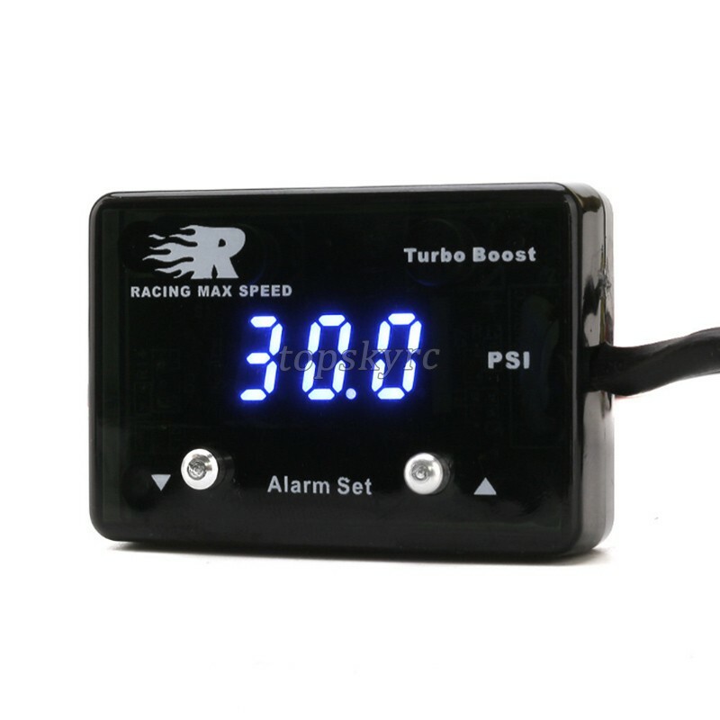 Universal Digital Boost Gauge PSI Turbo Boost Gauge Digital Display Blue LED