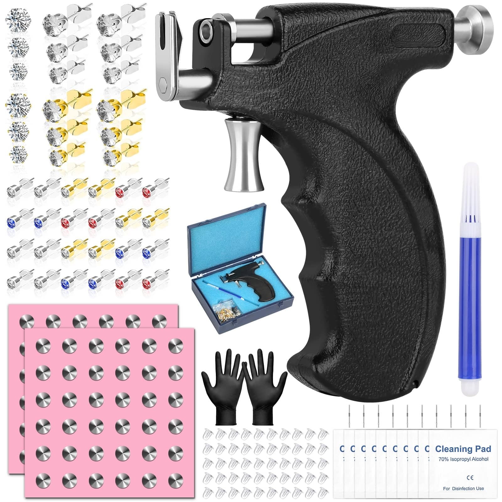 Professional Ear Piercing Gun, Reusable Ear Piercing Machine with Stainless S...