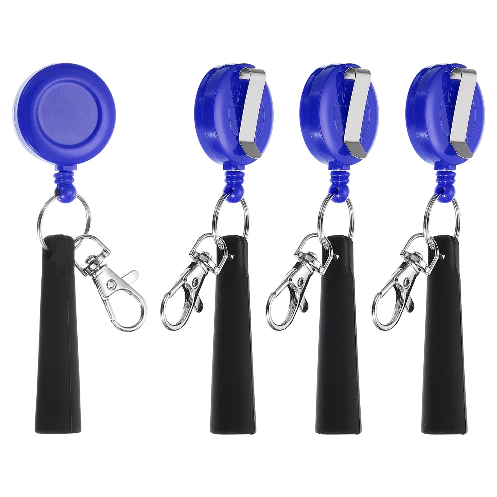 Retractable Pen Holder, 4pcs Pull Pen Pencil Holder Elastic Silicone, Blue