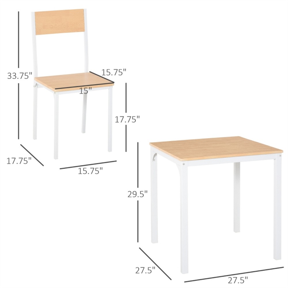 Dining Table and Chair Including A Square Dining Table and 2 Matching Chairs