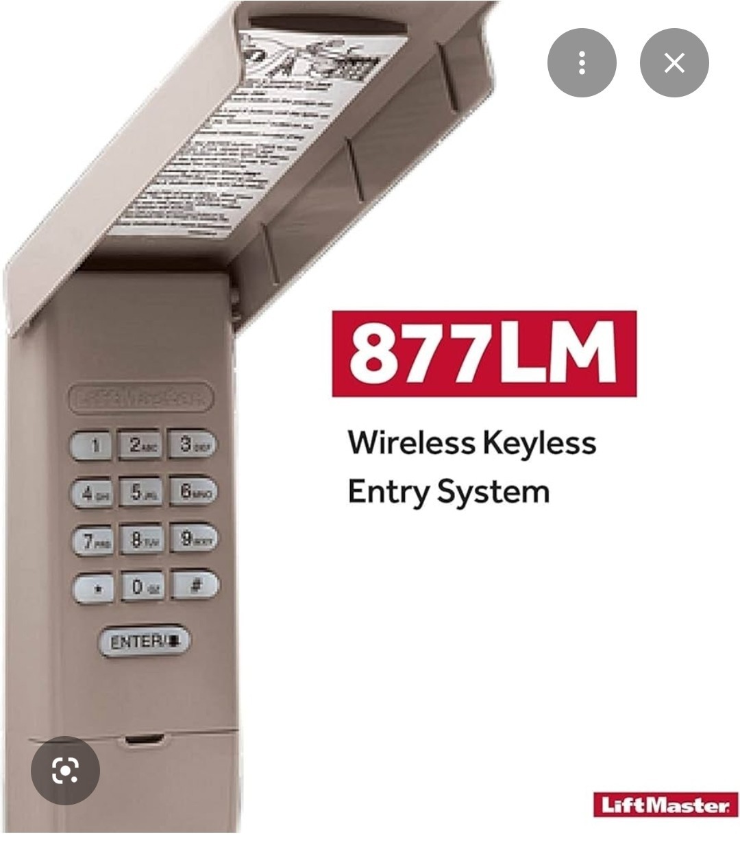 877LM Liftmaster Craftsman Garage Door Opener Keyless Wireless Keypad Free Ship