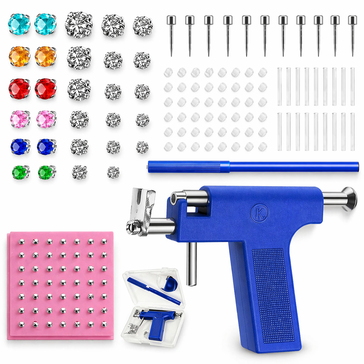 Stainless Steel Ear Piercing Gun Kit Body Nose Navel Piercing Tool Set Professio