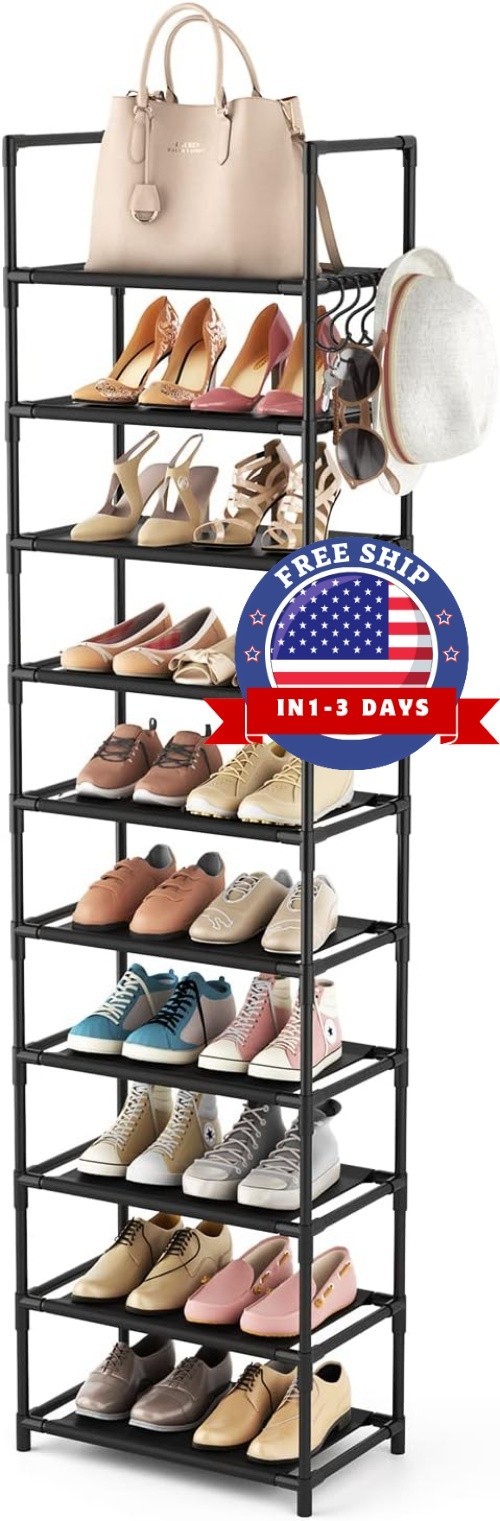 Zapatero alto, organizador de zapatos de 10 niveles, 20-25 Pairs NUEVO