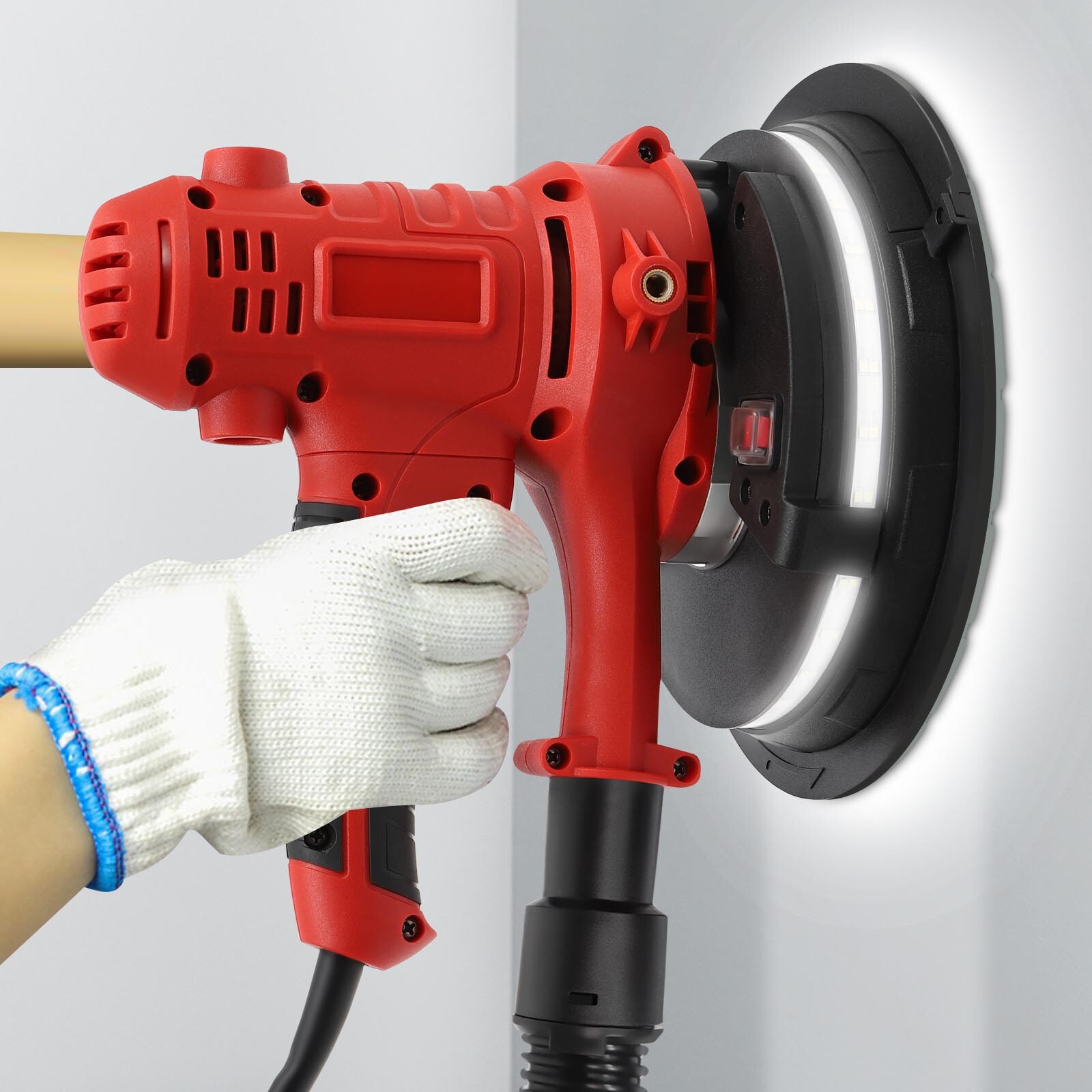 1200W Electric Drywall Sander 7in Variable Speed with LED Light Strip