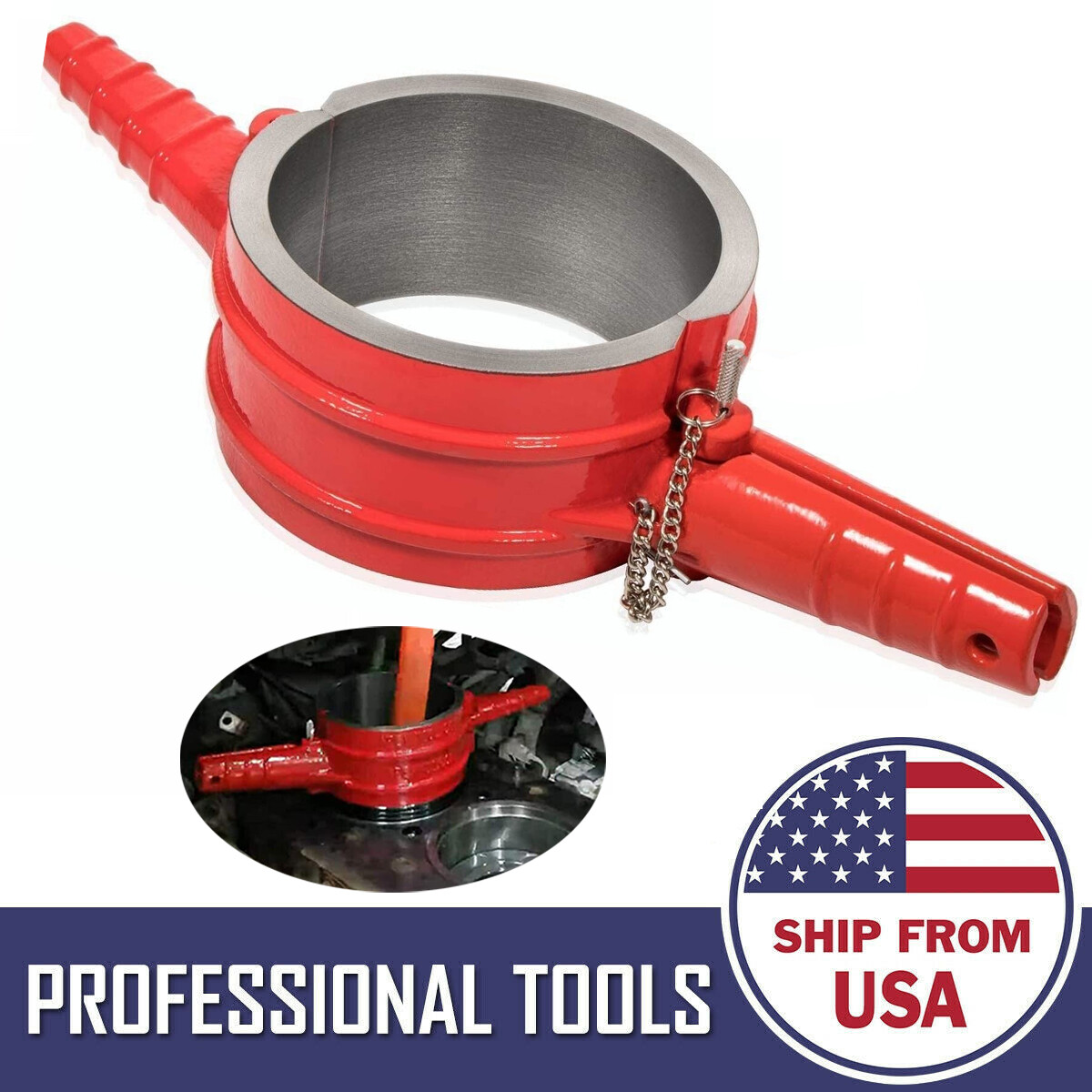 7020 Diesel Piston Ring Compressor Instller Tool For Cummins NH NT N14 5.5" Bore