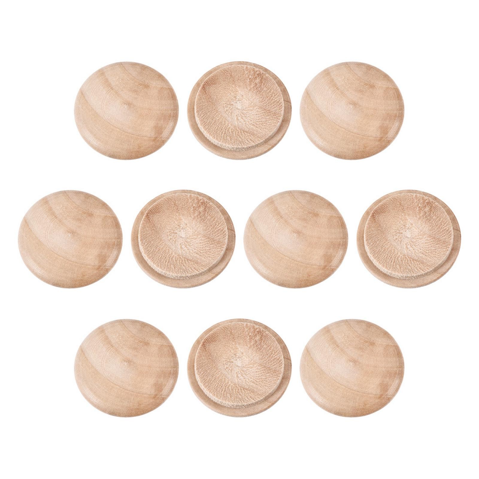 50 Pcs 1 Inch Cherry Hardwood Furniture Plugs Wood Button Top Plugs