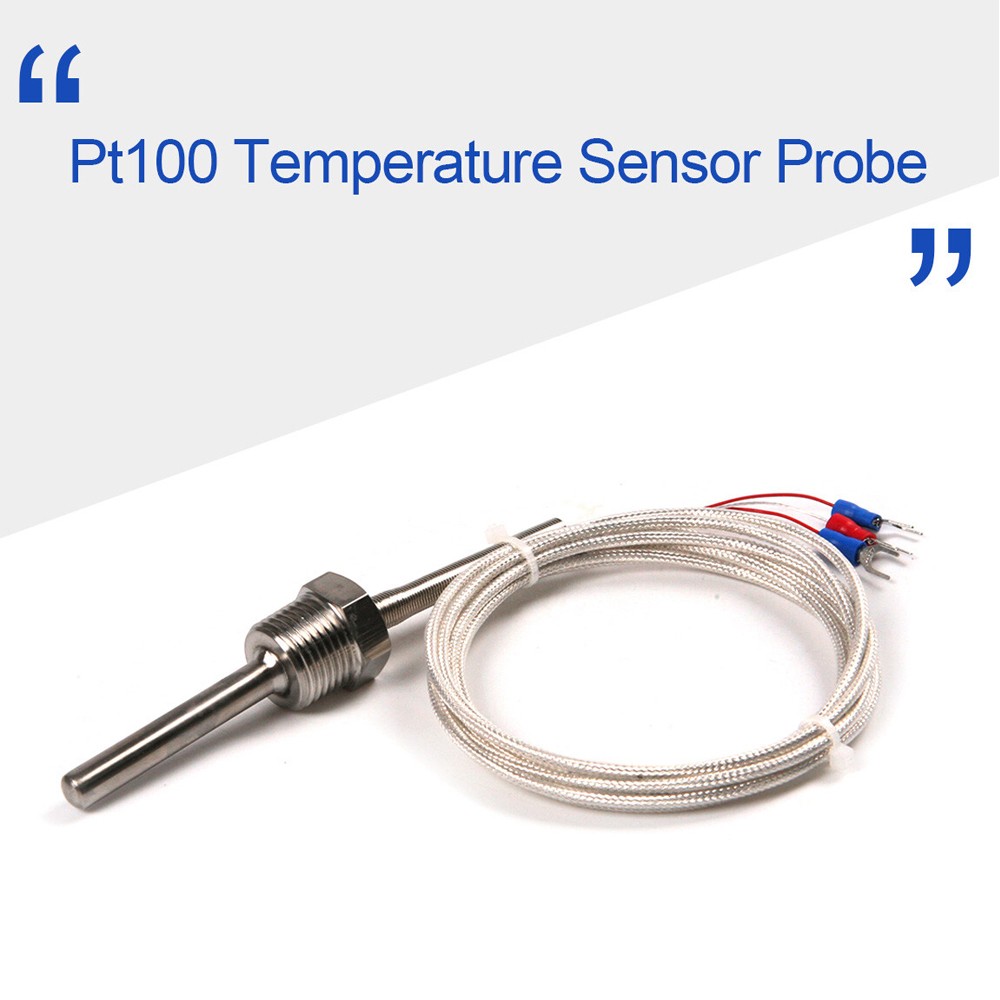 2x Temperature Sensor Probe Waterproof Pt100 Ohm Probe Sensor w/ Insulation Lead
