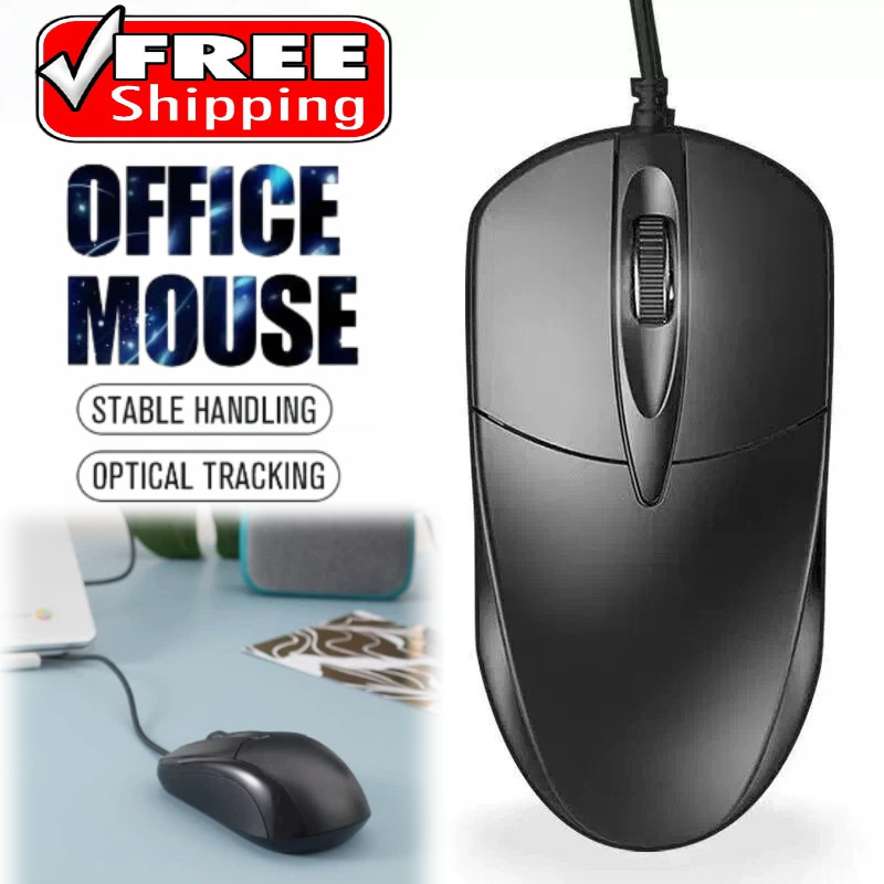 USB 2.0 Optical Wired Scroll Wheel Mouse PC Laptop Notebook Desktop Black Mice~