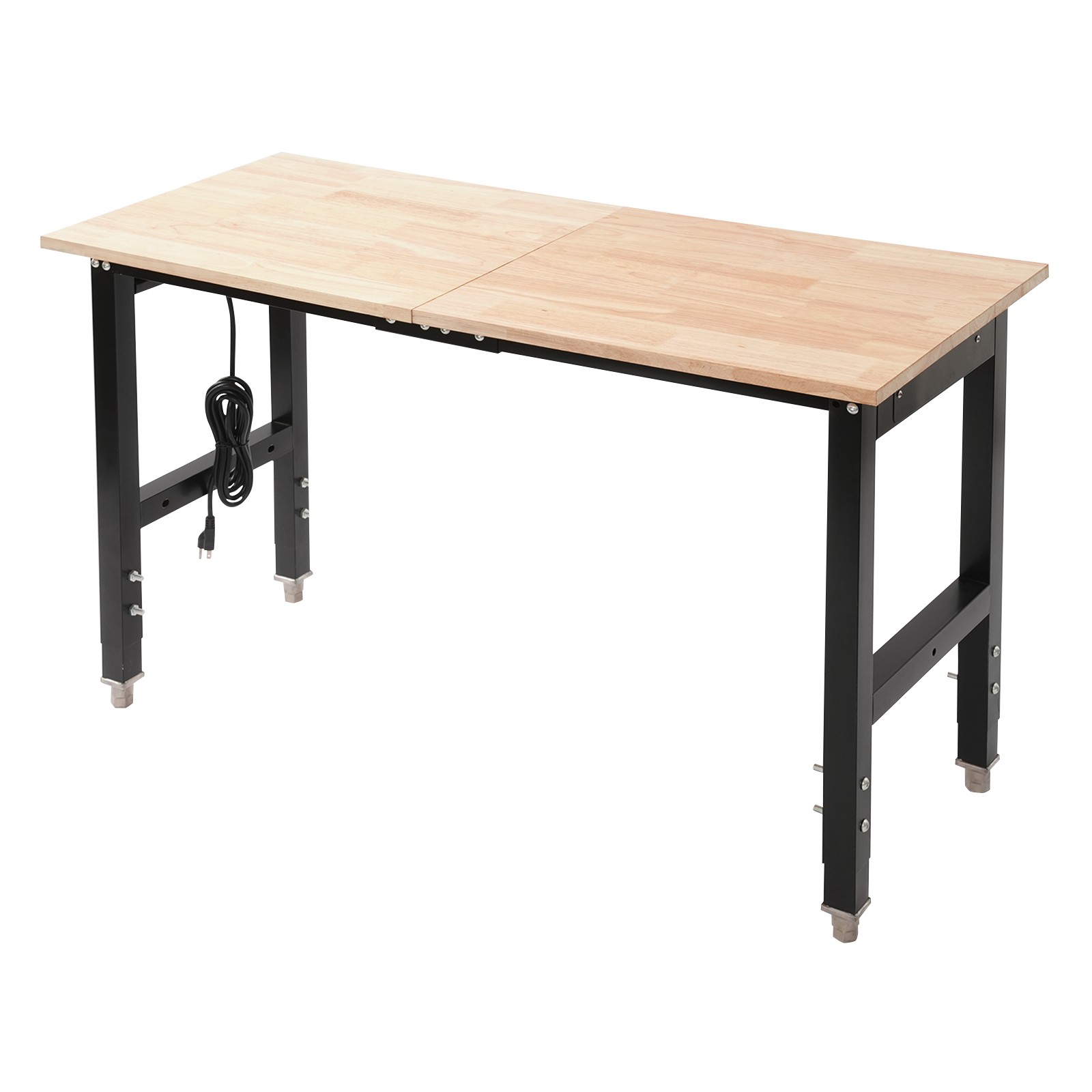 Max 2000 lbs Adjustable Height Workbench W/Power Outlets Heavy-Duty Work Table