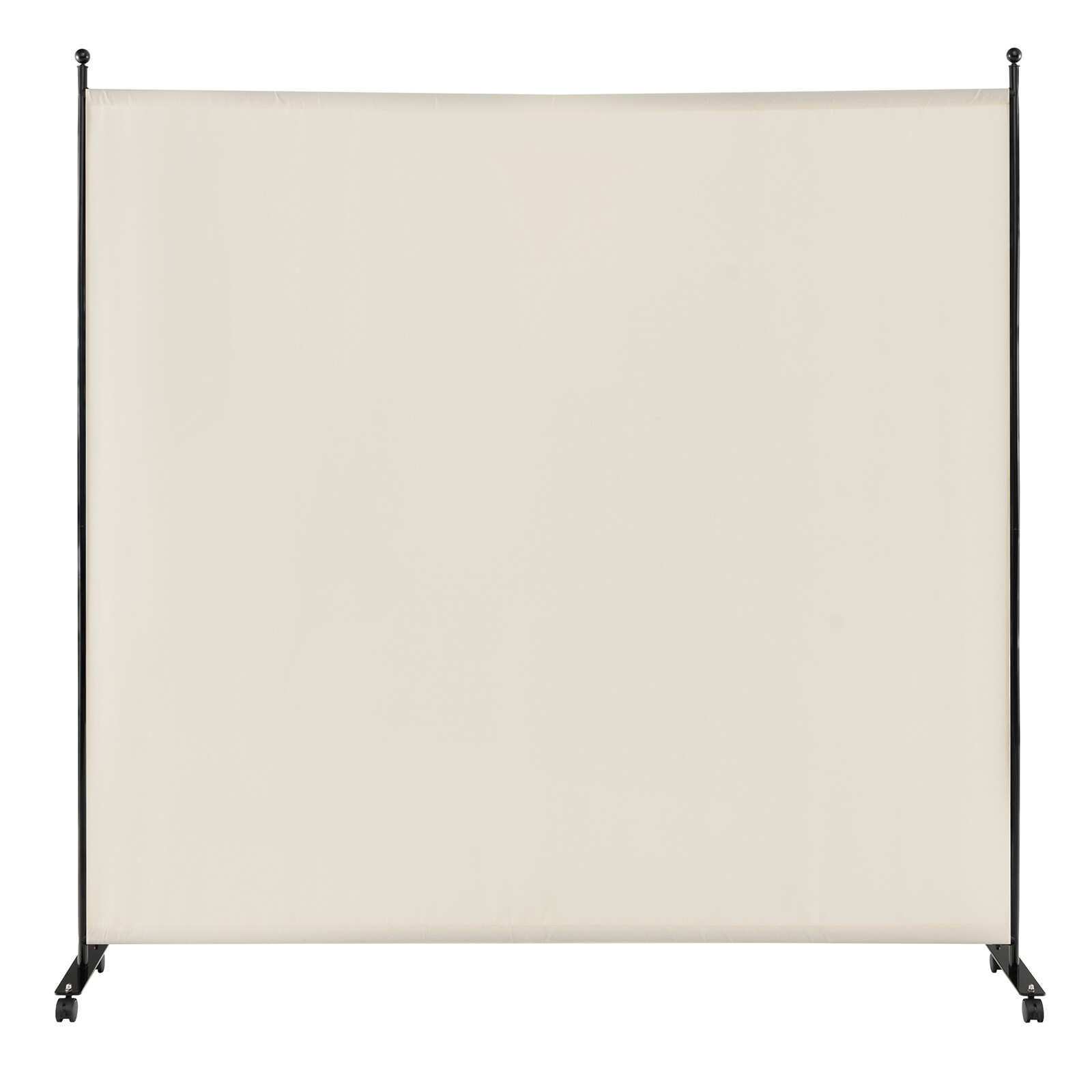 6FT Single Panel Room Divider w/ Wheels Rolling Fabric Partition Privacy Screen