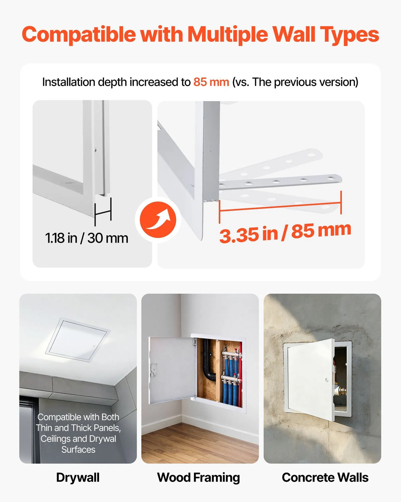 Access Panel for Drywall, 13.3 x 13.3 in Galvanized Steel Access Door, Easy Inst