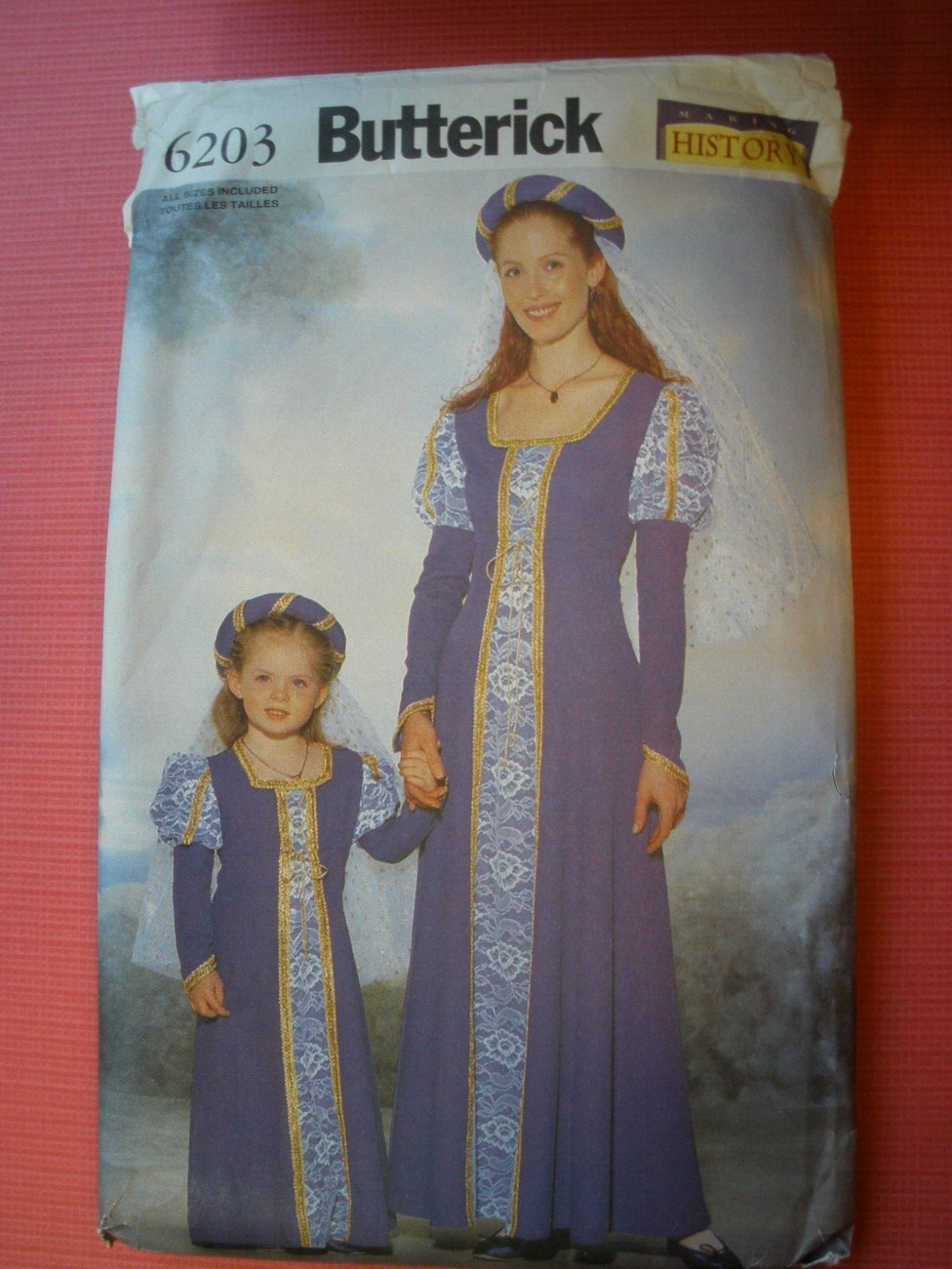 Butterick 6203 Girls'/Misses' Historical Renaissance Costume Girls 2-8 Miss 6-18