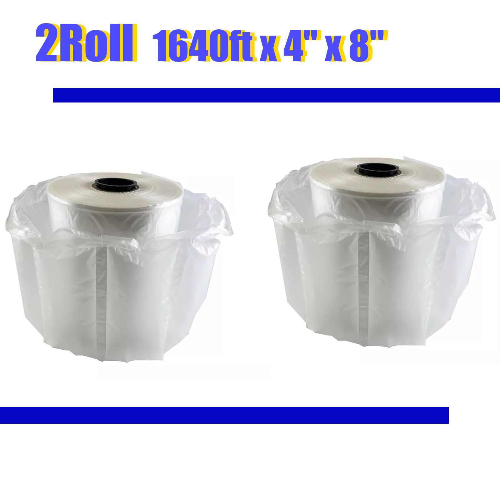 1640ft x 4" x 8" Air Cushion Machine Film Bubble Pillow Packaging Filling Bags*2