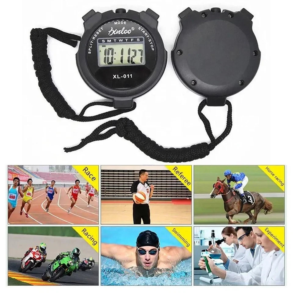 Stopwatch Digital LCD Sports Counter Timer Watch Handheld Countdown Stop Timer