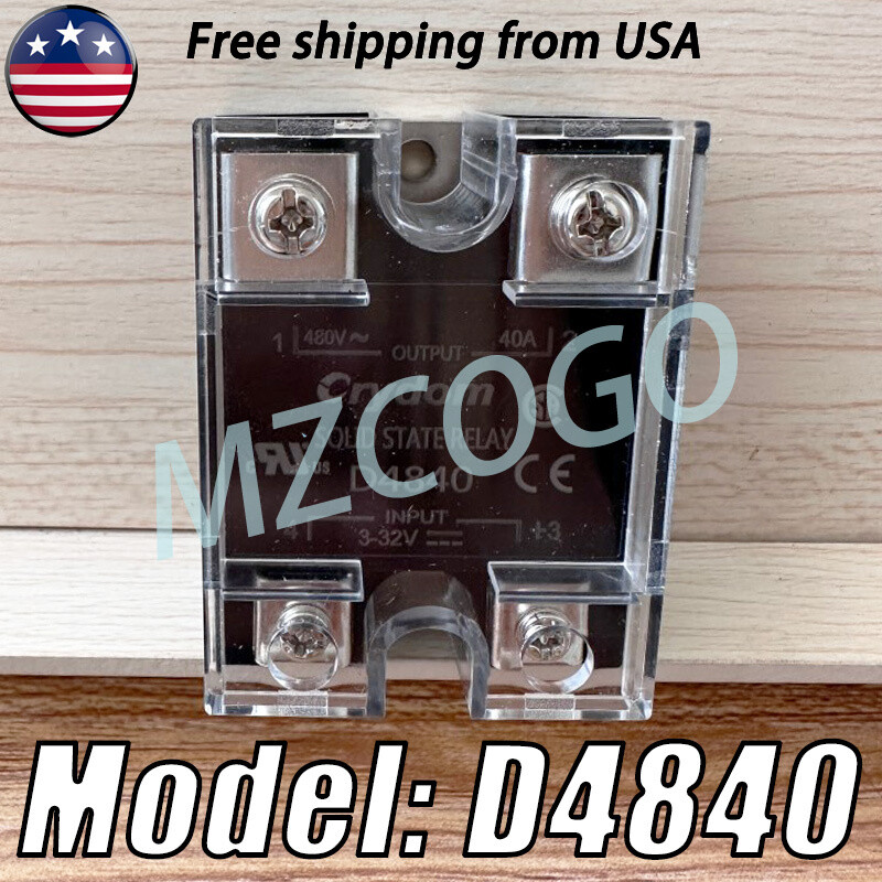 Solid State Relay For Crydom D4840 SSR Output 480VAC 40A Input 3-32VDC US Stock