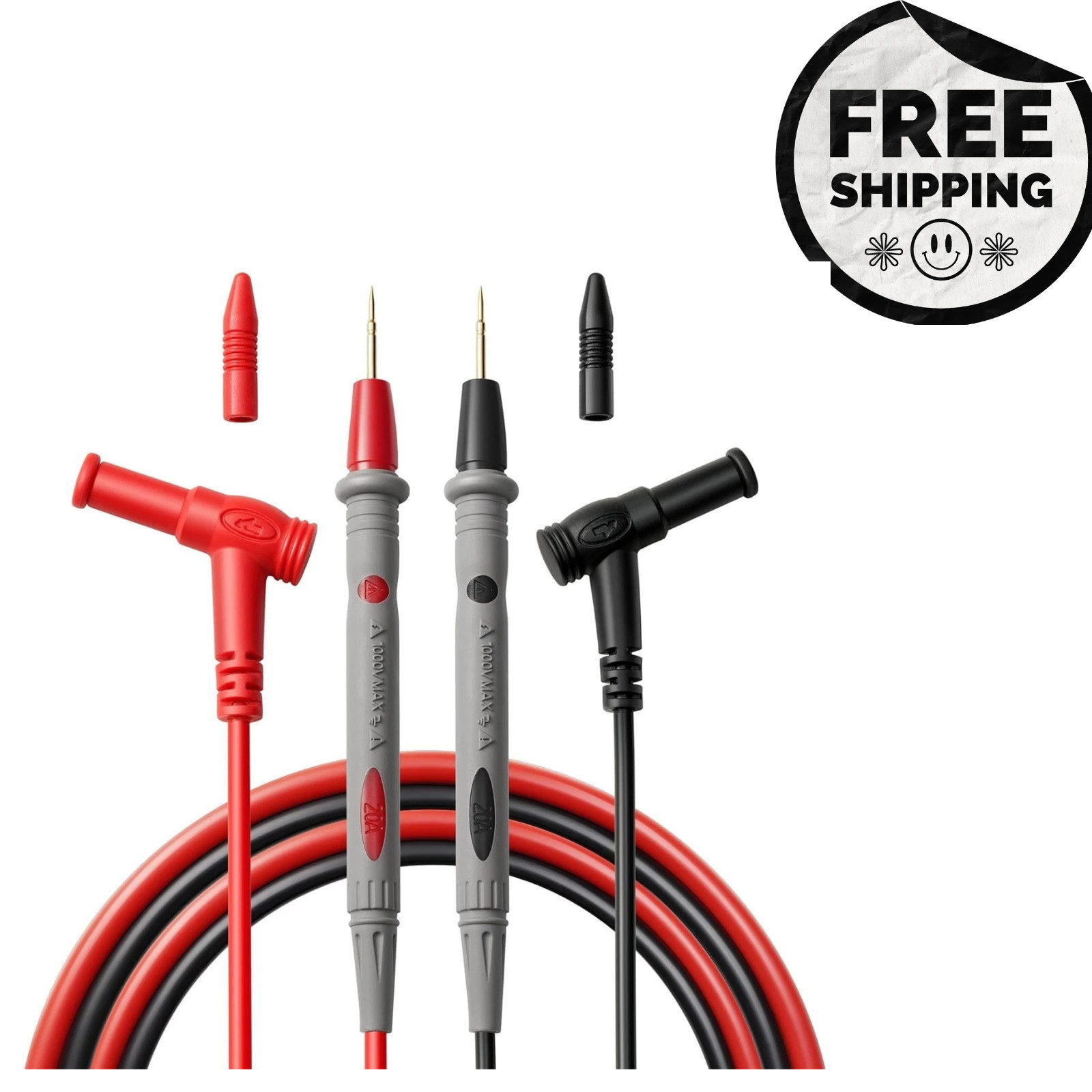Test leads 1000V 20A Ultra-Sharp Gold-Plated Test Probe Lead for Multimeter