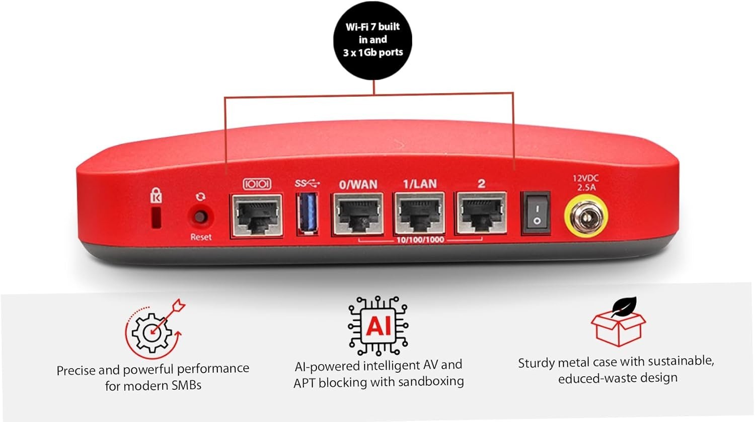 WatchGuard Firebox T115-W Firewall with 1 YR Basic Security Suite WGT116031