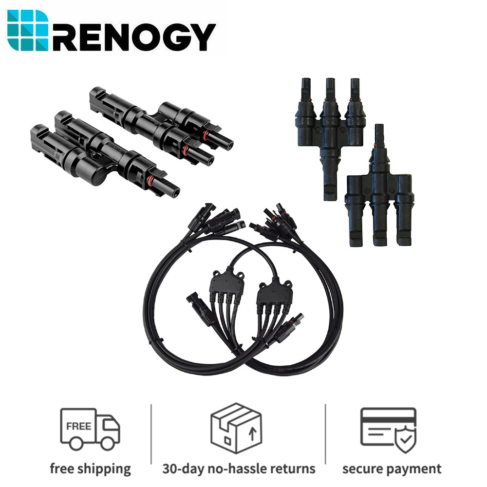 Renogy One Pair Solar Panel Connector Parallel Y Branch Connectors Solar Panel