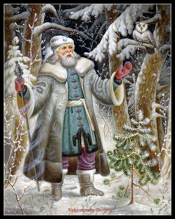 Arctic Santa Claus 2 - Chart Counted Cross Stitch Patterns Needlework DIY DMC