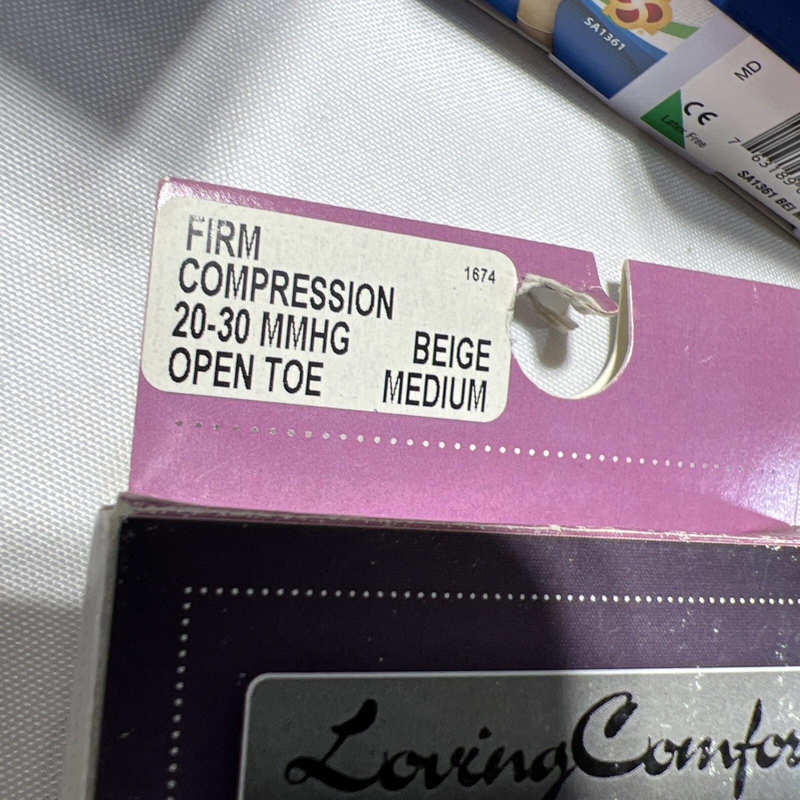Loving Comfort Open Toe Thigh High Support Top Band 20-30 mmHg Beige Medium