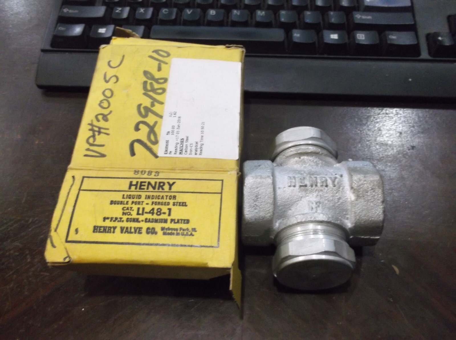 NIB HENRY LI-48-1 LIQUID INDICATOR 1" DOUBLE PORT (WL29-3)