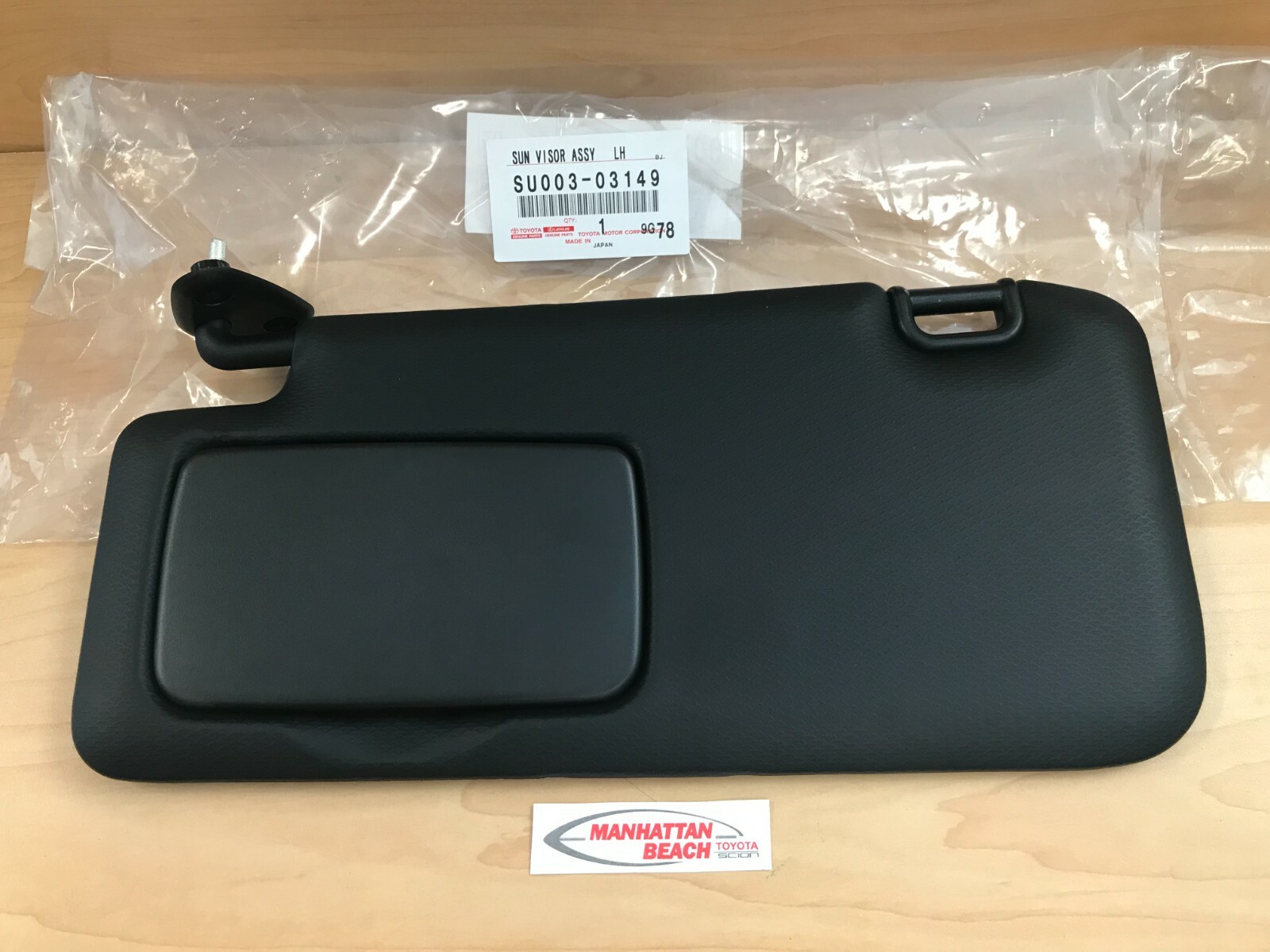 Toyota BLACK Drivers Side Sun Visor 13-16 FR-S 17-20 TOYOTA 86 NEW SU003-03149