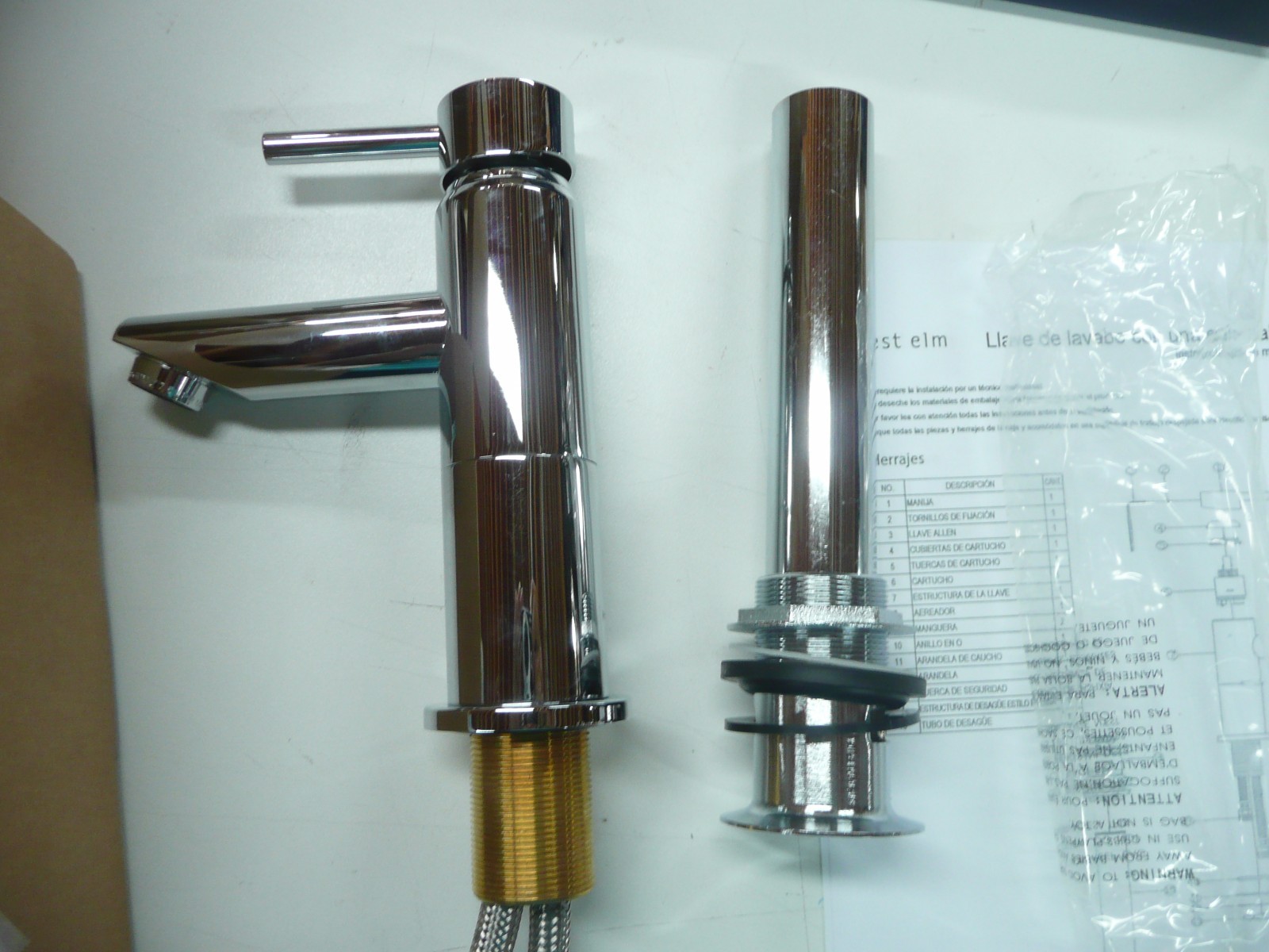 West Elm Teak Faucet bathroom faucet Single Hole Stopper