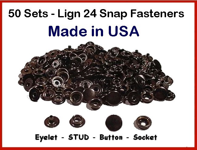 Gun Metal Black ~ 50sets 200 pcs  ~ LEATHER, Canvas SNAPS FASTNER no tools