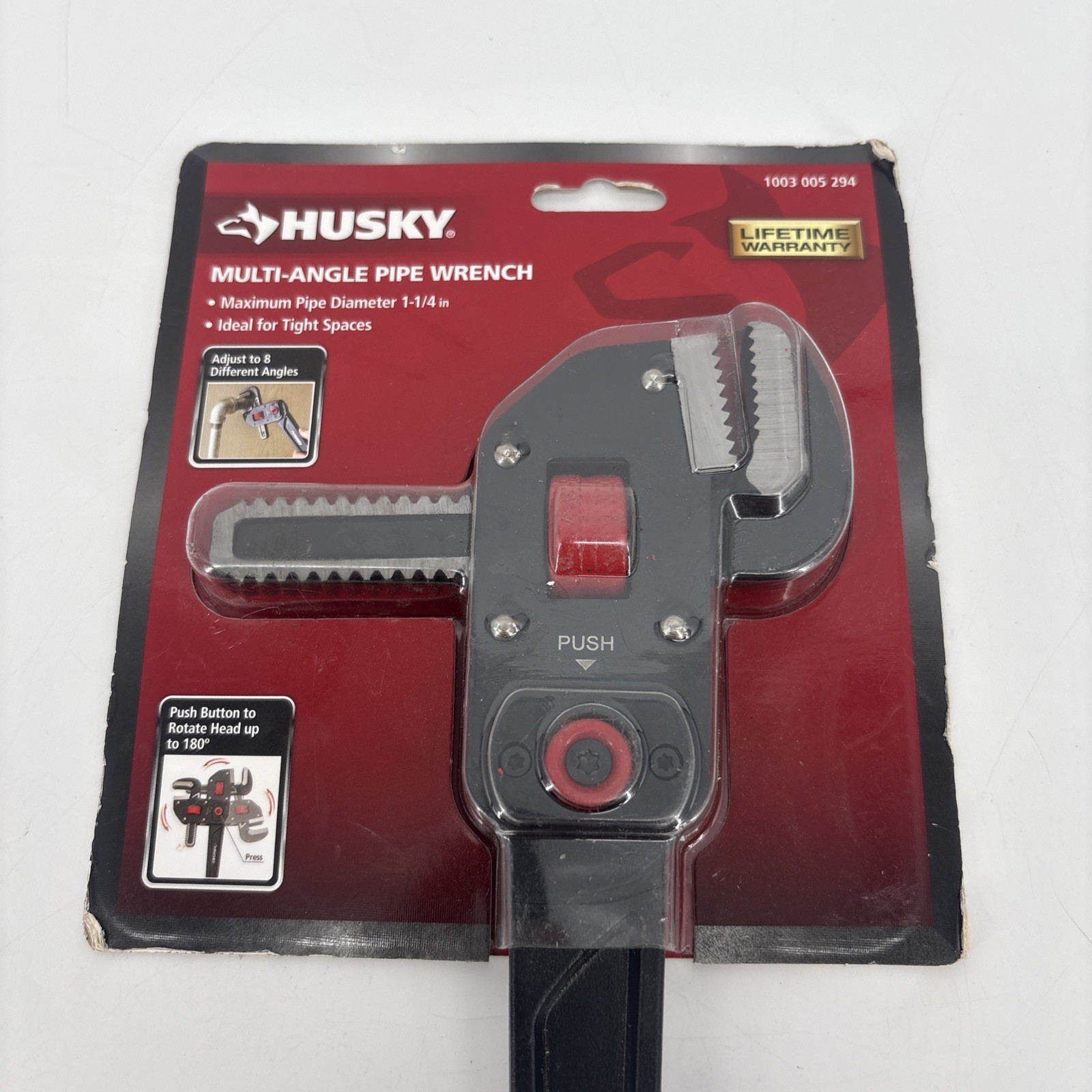Brand New Sealed Husky Multi-Angle Pipe Wrench. 1-1/4” Maximum Pipe Diameter