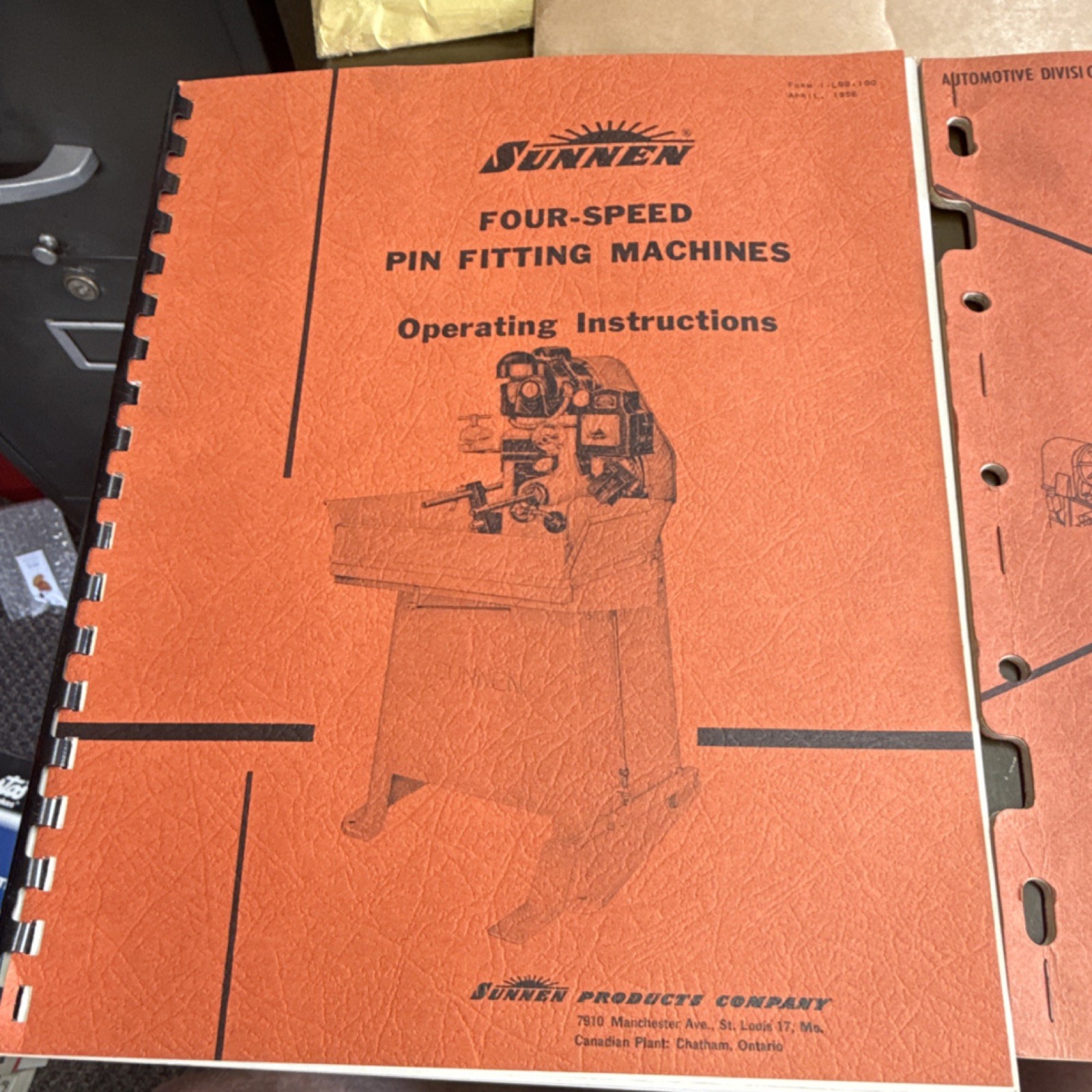 Sunnen Pin Fitting Machines Manual & Repair Parts Catalog LGB-100