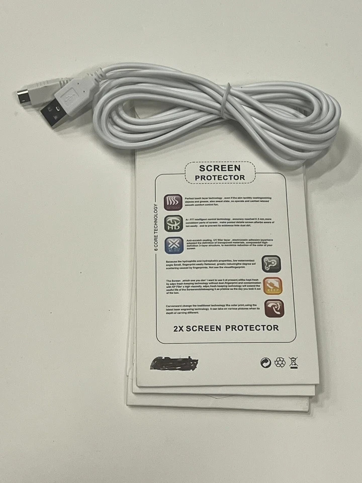 USB Charger Cable For Nintendo Wii U Gamepad Controller Plus 6 Pcs. Screen P