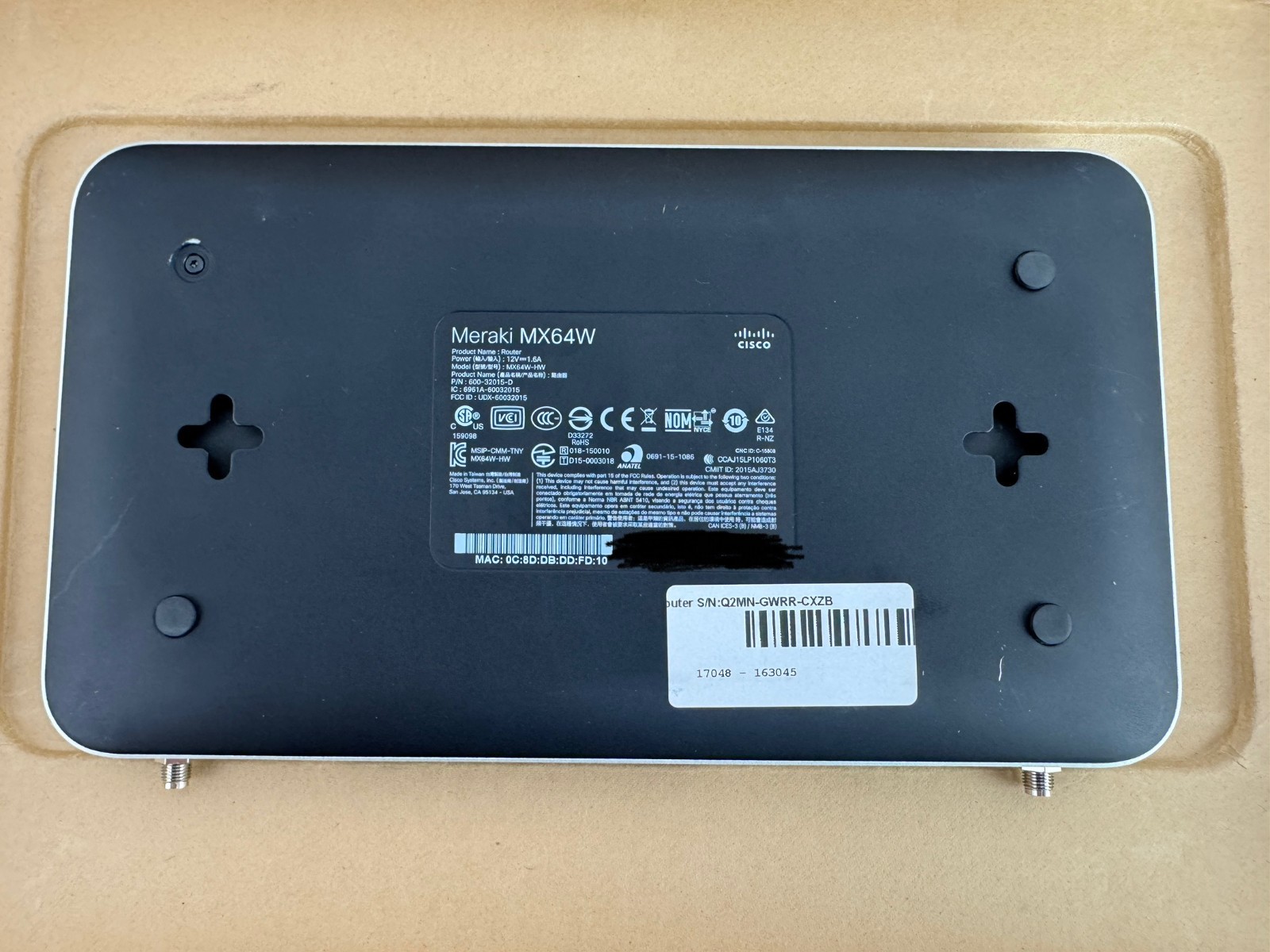 Cisco Meraki MX64W Cloud Managed Security Appliance
