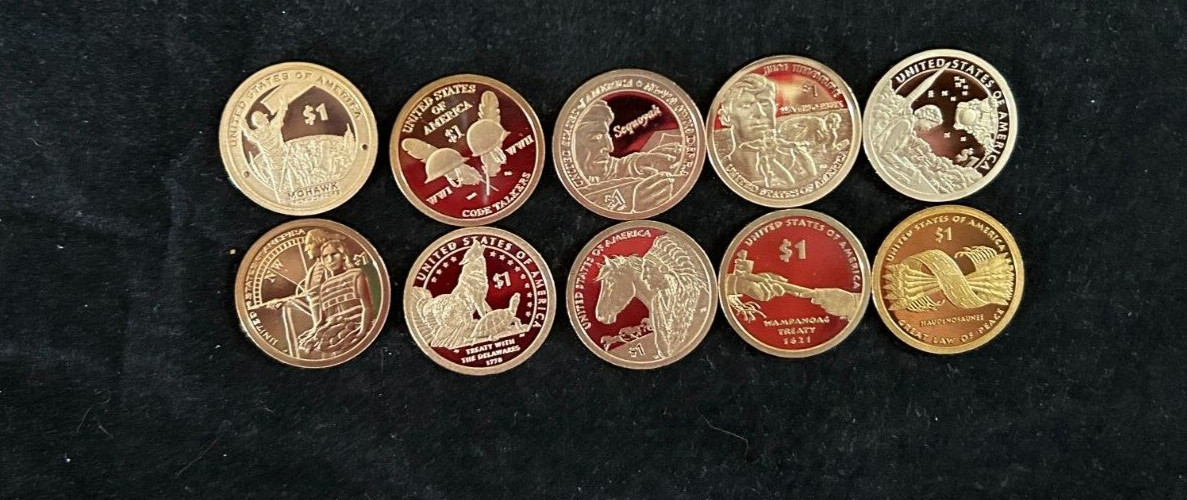 2010 S - 2019 S Proof Native American Dollar Set 10 Coins - Free Shipping