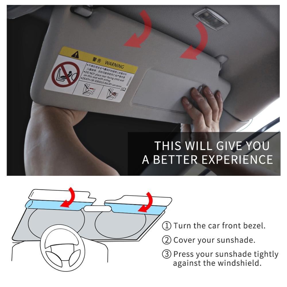 2X For Jeep Front Windshield Sun Shade Reflective Screen Foldable UV Block Cover