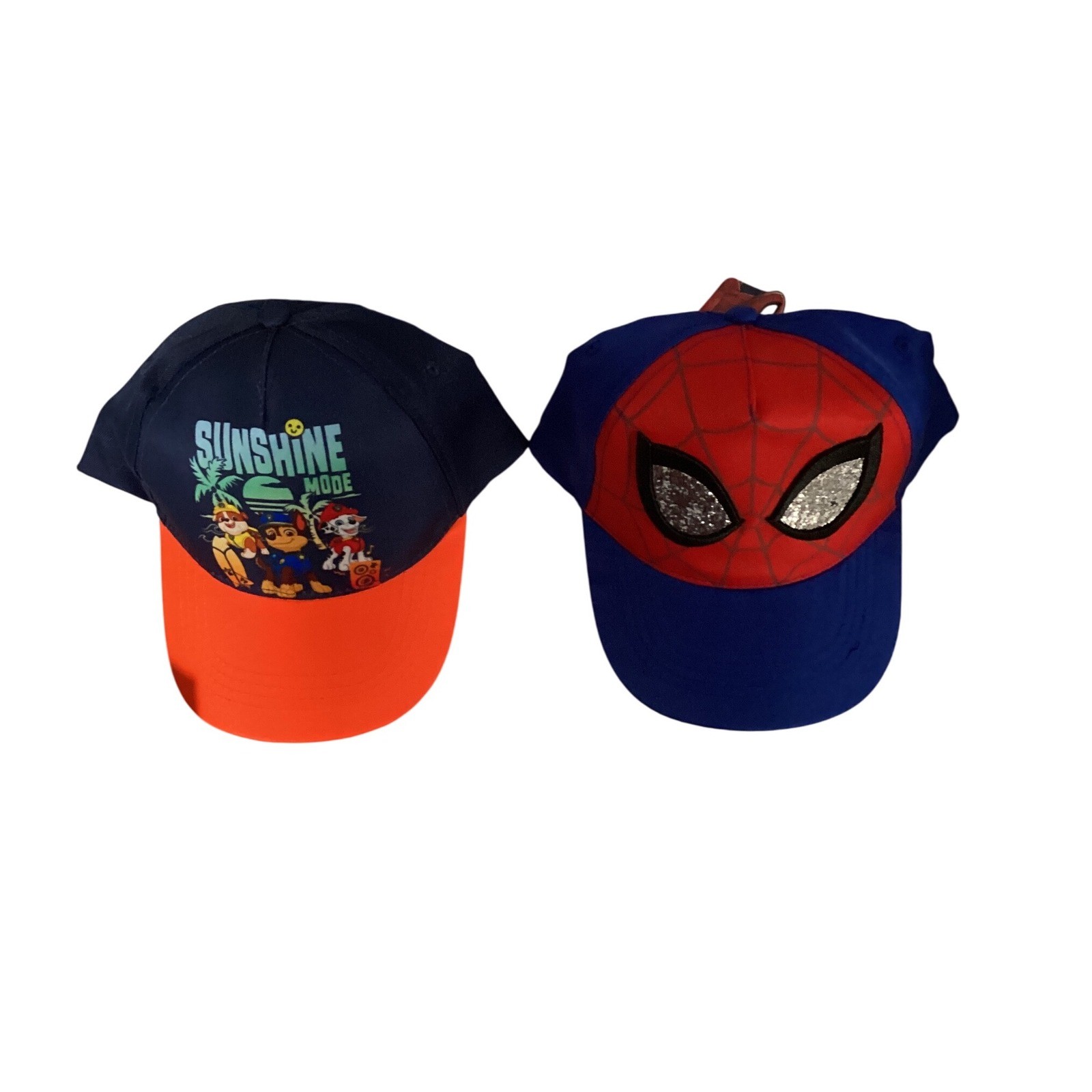 Kids Paw Patrol Sunshine Mode & Spiderman Baseball Cap Set