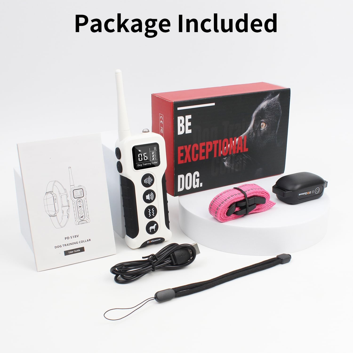 DOGLinsen No Shock Dog Training Collar with Remote 3300ft Range, Vibrating Do...