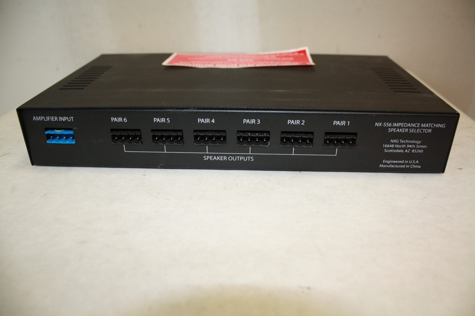 NXG TECHNOLOGIES NX-SS6 SPEAKER SELECTOR