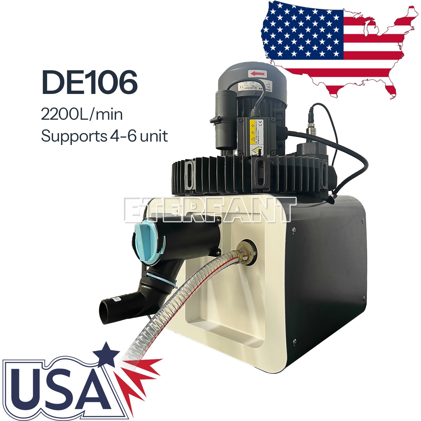 Dental Electric Suction Machine Vacuum System Semi-Dry Type Support 4-6 Chairs