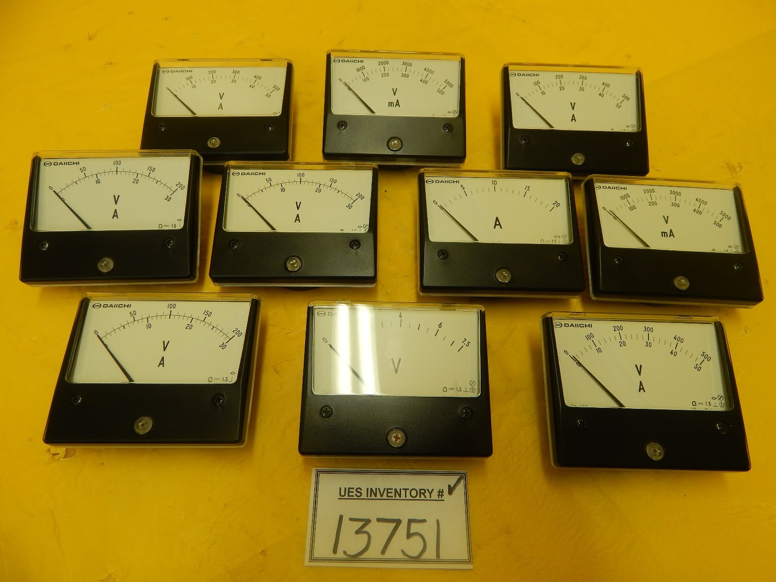 Daiichi LMK-10C Oblong Meter LK Series DC Voltmeter Ammeter Lot of 10 Used