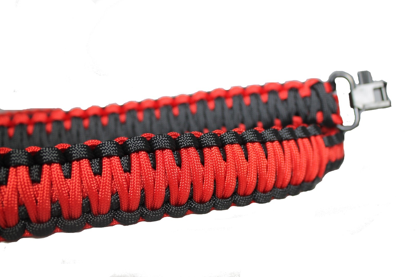 Paracord Rifle Shotgun Sling Black and Red 2 point Gun Sling Lanyard one Padded